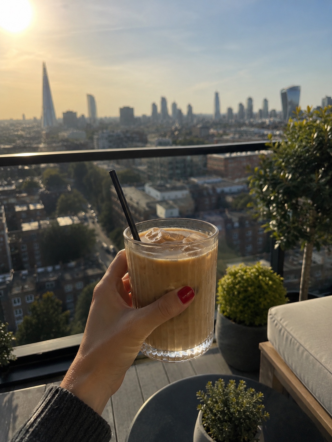 Balcony with London skyline view